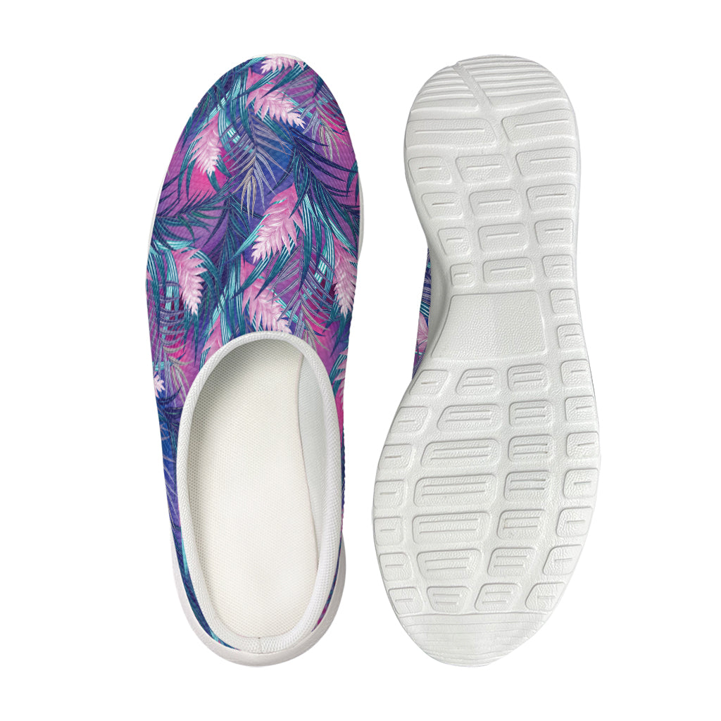 Teal And Pink Tropical Floral Print Mesh Casual Shoes