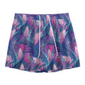 Teal And Pink Tropical Floral Print Mesh Shorts