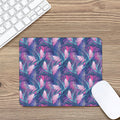 Teal And Pink Tropical Floral Print Mouse Pad