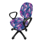 Teal And Pink Tropical Floral Print Office Chair Cover