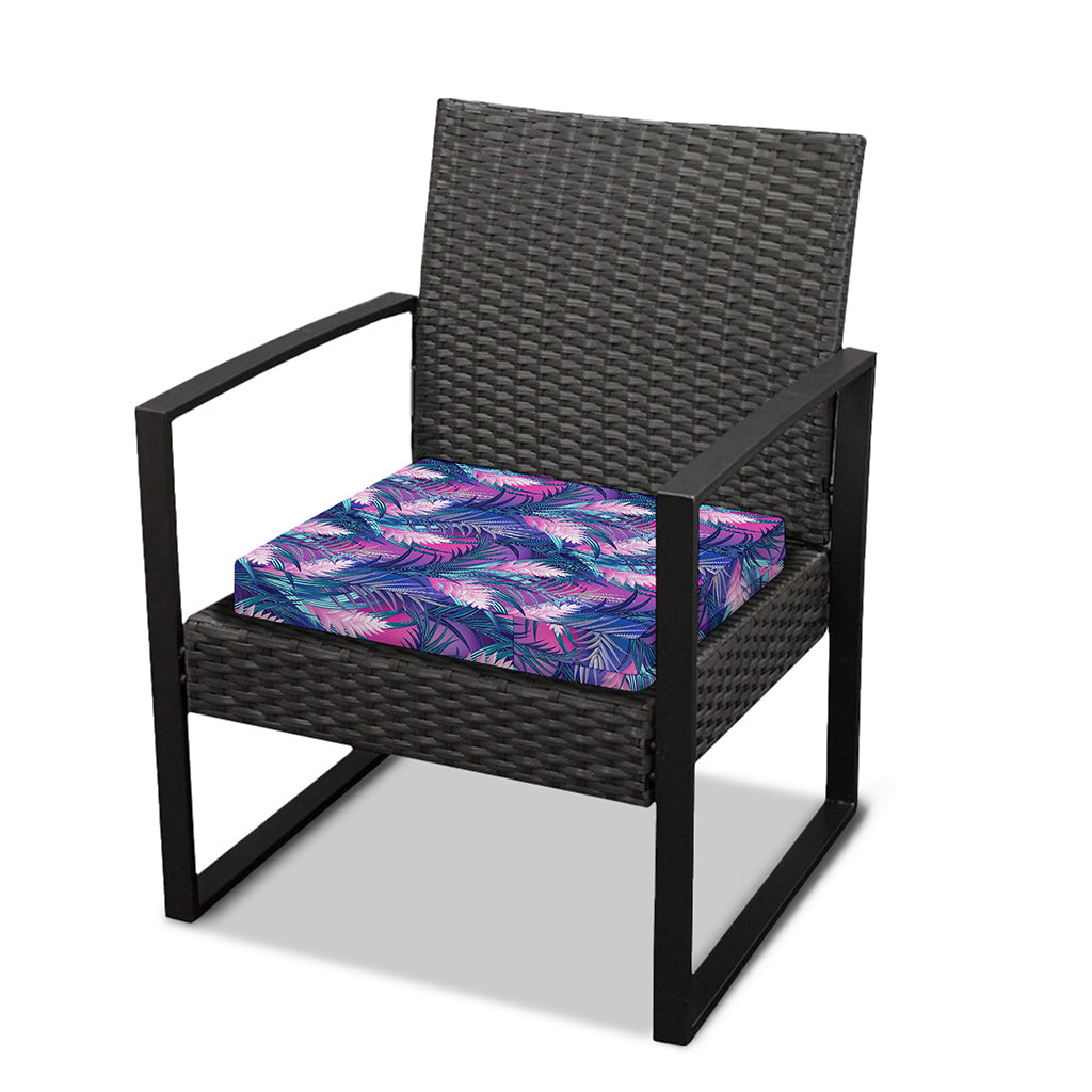 Teal And Pink Tropical Floral Print Outdoor Seat Cushion Cover