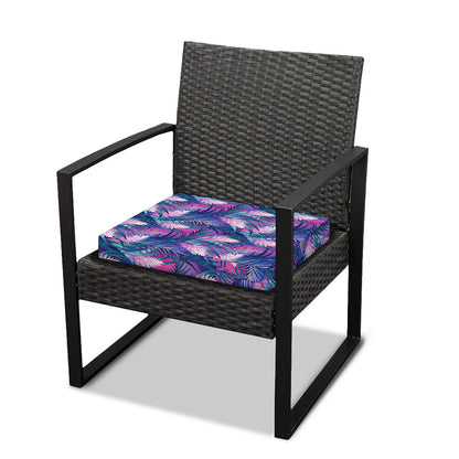 Teal And Pink Tropical Floral Print Outdoor Seat Cushion Cover