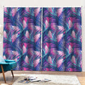 Teal And Pink Tropical Floral Print Pencil Pleat Curtains