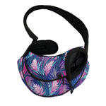 Teal And Pink Tropical Floral Print Pet Sling Carrier