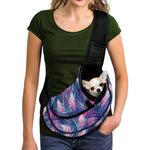 Teal And Pink Tropical Floral Print Pet Sling Carrier
