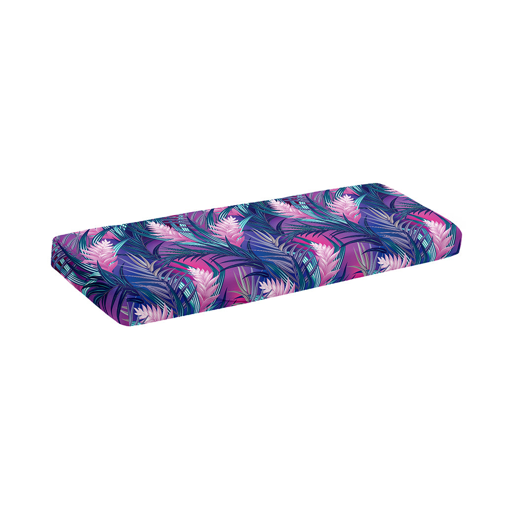 Teal And Pink Tropical Floral Print Piano Keyboard Cover