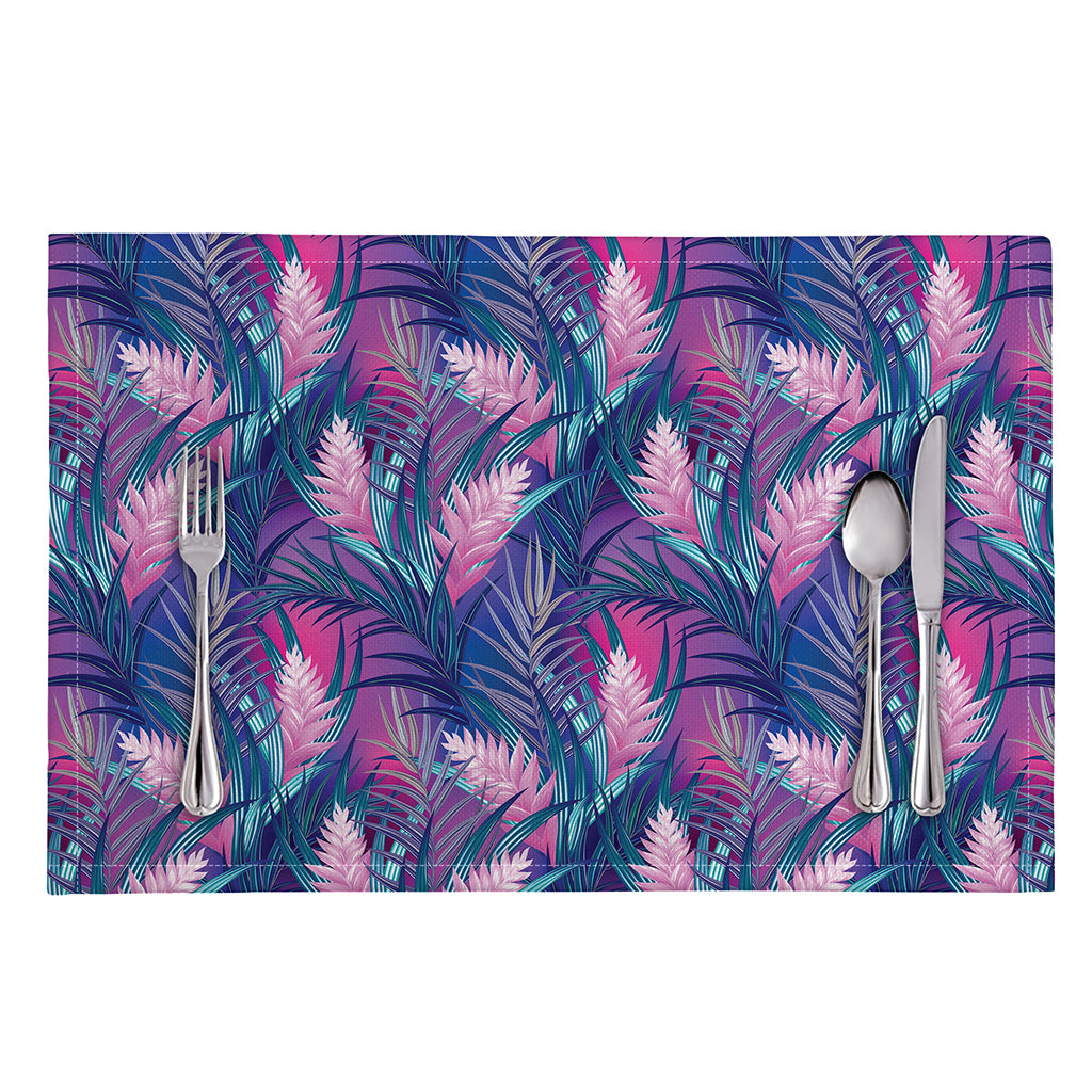 Teal And Pink Tropical Floral Print Placemat