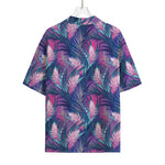 Teal And Pink Tropical Floral Print Rayon Hawaiian Shirt