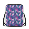 Teal And Pink Tropical Floral Print Rectangular Crossbody Bag