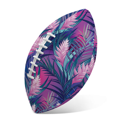 Teal And Pink Tropical Floral Print Rugby Ball