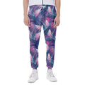 Teal And Pink Tropical Floral Print Joggers