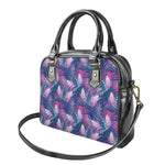 Teal And Pink Tropical Floral Print Shoulder Handbag