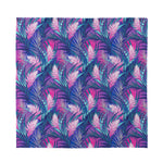 Teal And Pink Tropical Floral Print Silk Bandana