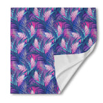 Teal And Pink Tropical Floral Print Silk Bandana