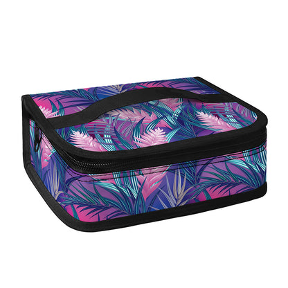 Teal And Pink Tropical Floral Print Small Lunch Bag