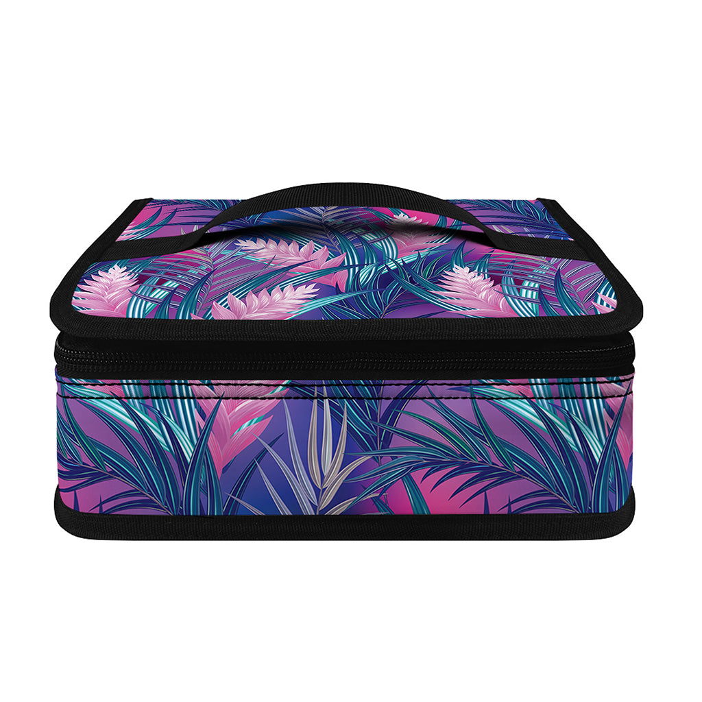 Teal And Pink Tropical Floral Print Small Lunch Bag