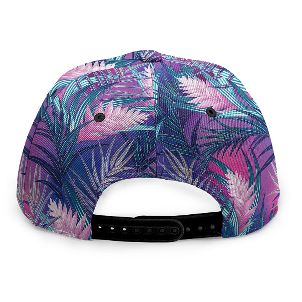 Teal And Pink Tropical Floral Print Snapback Cap