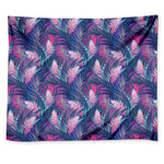 Teal And Pink Tropical Floral Print Tapestry