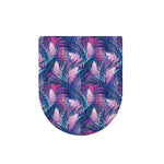 Teal And Pink Tropical Floral Print Toilet Lid Cover
