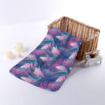 Teal And Pink Tropical Floral Print Towel