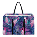 Teal And Pink Tropical Floral Print Utility Tote Bag