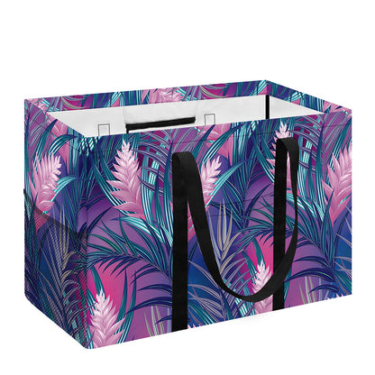 Teal And Pink Tropical Floral Print Utility Tote Bag