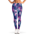 Teal And Pink Tropical Floral Print Women's Leggings