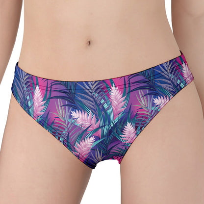 Teal And Pink Tropical Floral Print Women's Panties
