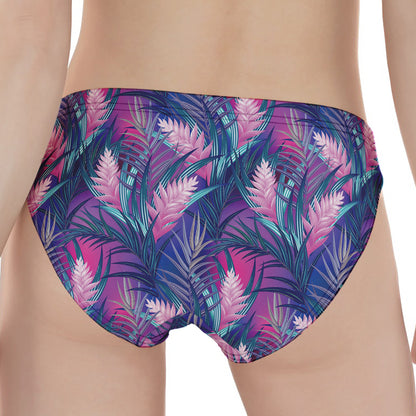Teal And Pink Tropical Floral Print Women's Panties
