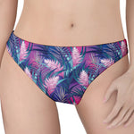 Teal And Pink Tropical Floral Print Women's Thong