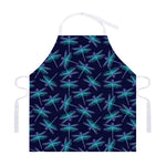 Teal And Purple Dragonfly Pattern Print Adjustable Apron