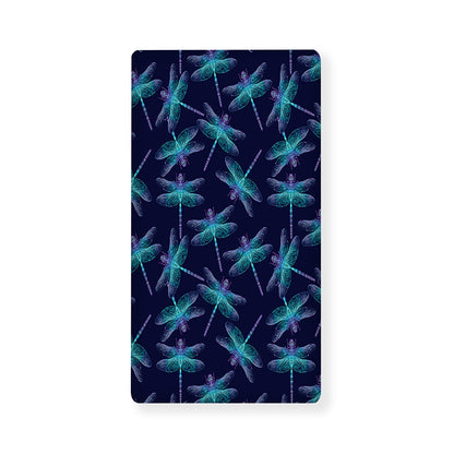 Teal And Purple Dragonfly Pattern Print Baby Crib Sheet