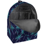 Teal And Purple Dragonfly Pattern Print Backpack