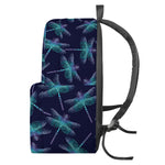 Teal And Purple Dragonfly Pattern Print Backpack