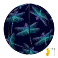Teal And Purple Dragonfly Pattern Print Basketball