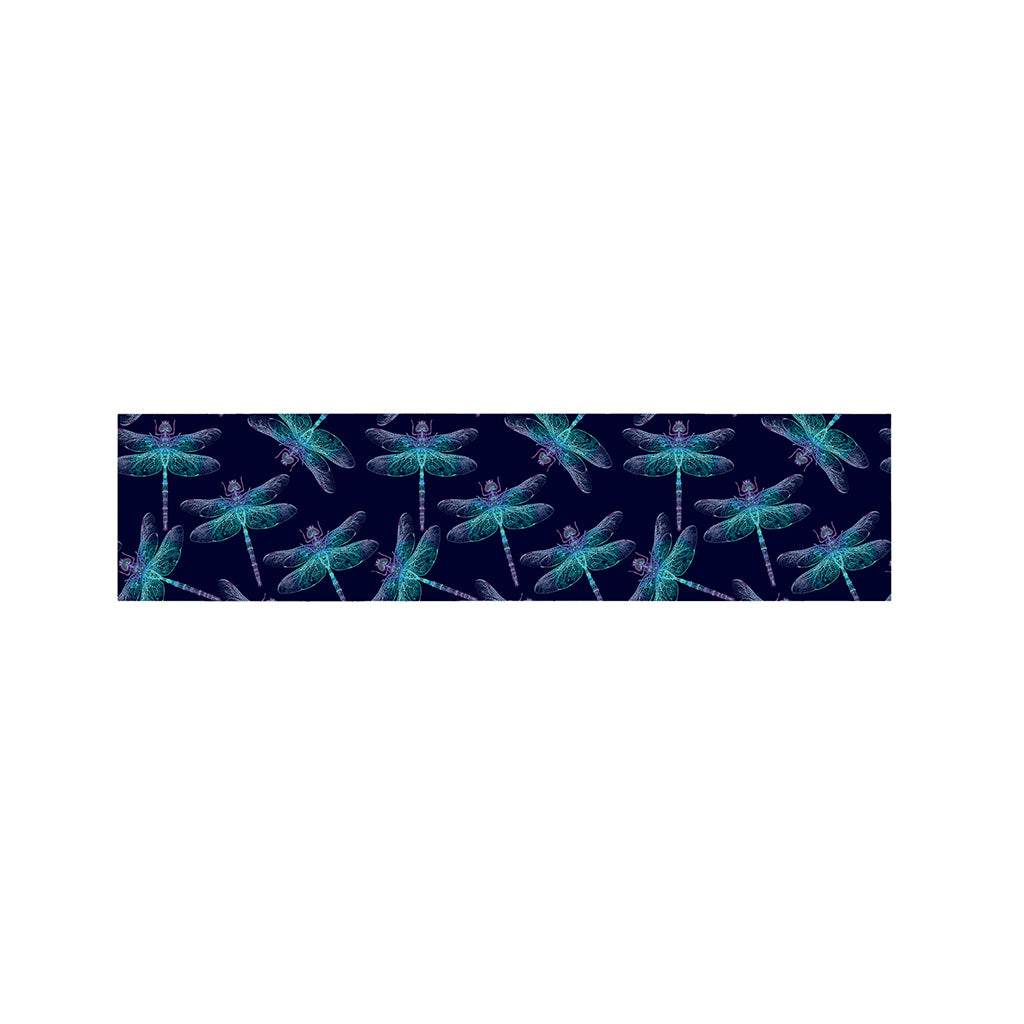 Teal And Purple Dragonfly Pattern Print Bed Runner