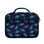 Teal And Purple Dragonfly Pattern Print Briefcase Bible Bag