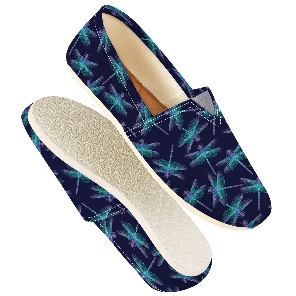 Teal And Purple Dragonfly Pattern Print Casual Shoes