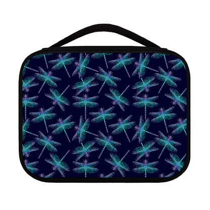 Teal And Purple Dragonfly Pattern Print Classic Bible Case