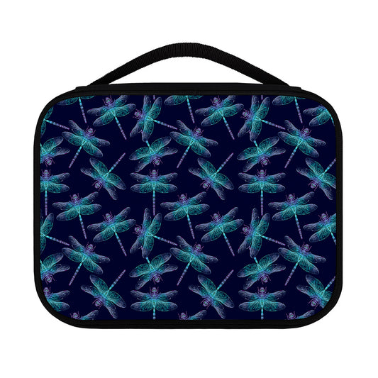 Teal And Purple Dragonfly Pattern Print Classic Bible Case