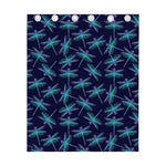 Teal And Purple Dragonfly Pattern Print Curtain