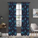 Teal And Purple Dragonfly Pattern Print Curtain
