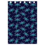 Teal And Purple Dragonfly Pattern Print Curtain