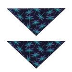Teal And Purple Dragonfly Pattern Print Dog Bandana