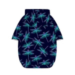 Teal And Purple Dragonfly Pattern Print Dog Zip Up Hoodie