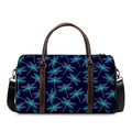Teal And Purple Dragonfly Pattern Print Duffel Bag