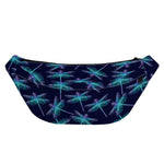 Teal And Purple Dragonfly Pattern Print Fanny Pack