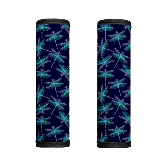 Teal And Purple Dragonfly Pattern Print Handle Covers