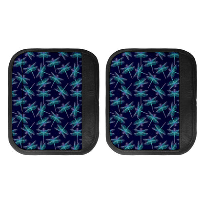 Teal And Purple Dragonfly Pattern Print Handle Covers