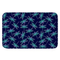 Teal And Purple Dragonfly Pattern Print Indoor Door Mat